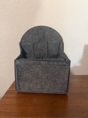 Gray Felt Organizer Caddy with Zipper Pocket